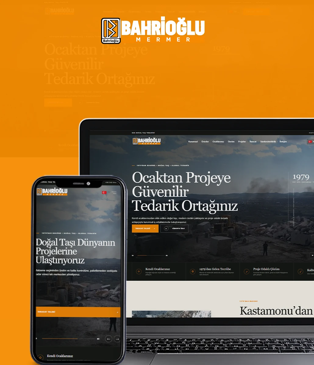 Bahrioğlu Mermer — Çok Dilli Custom Web Tasarım