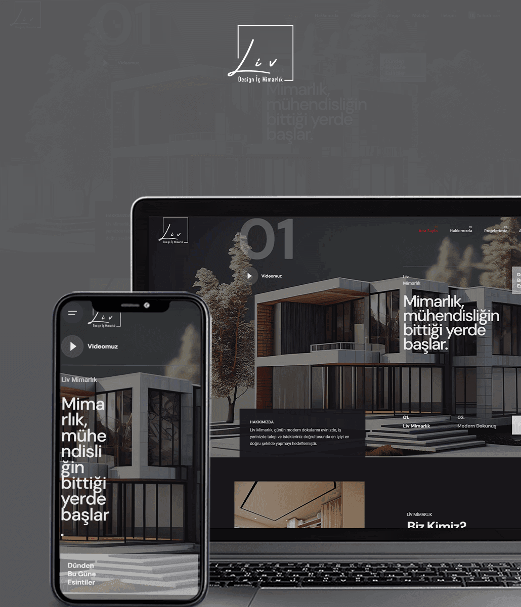 Liv Mimarlık kurumsal web tasarım projesi