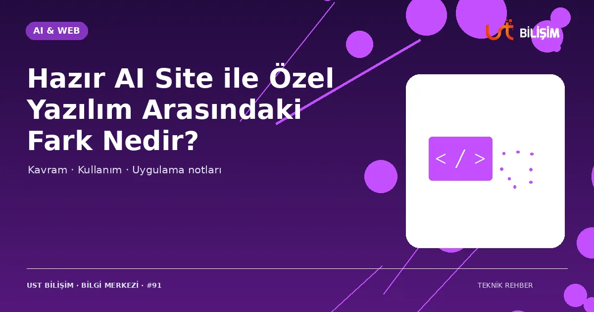 Hazır AI Site ile Özel Yazılım Arasındaki Fark Nedir?