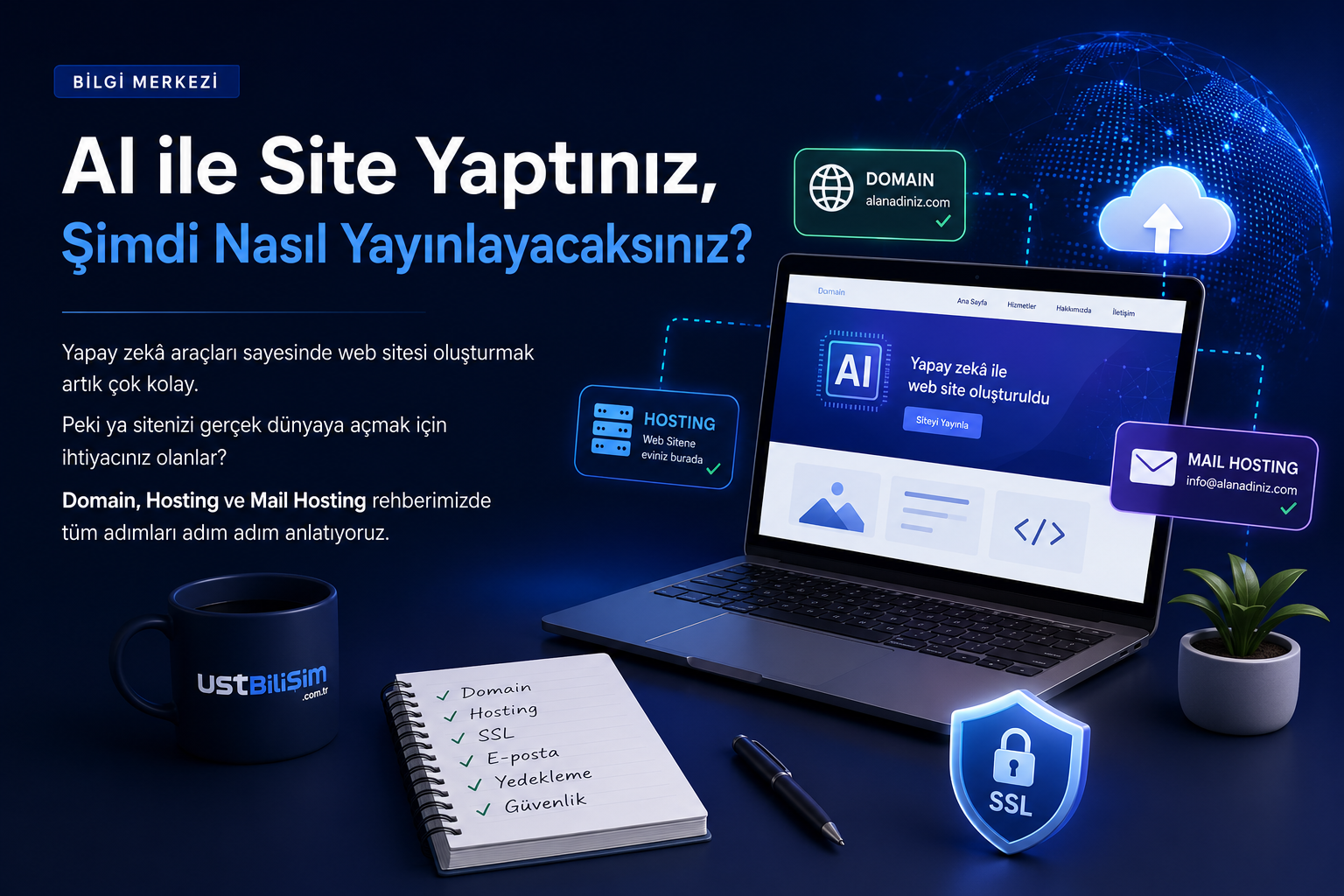 AI ile Yapılan Web Sitesi Nasıl Yayınlanır? Domain ve Hosting Rehberi