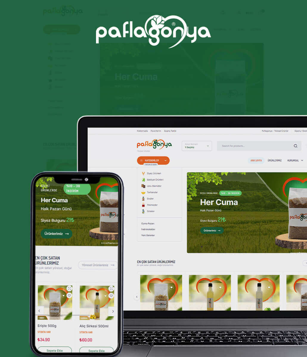 Paflagonya Local Products — E-commerce Web Design