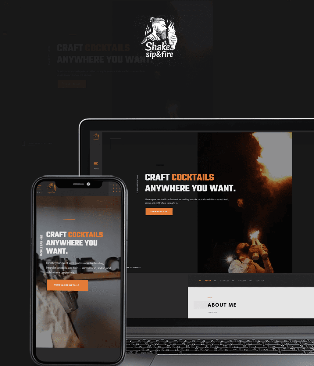 Shakesip and Fire — Web Design